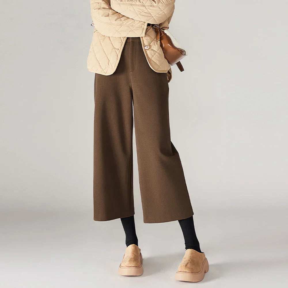 Autumn Woolen Wide Leg Pants