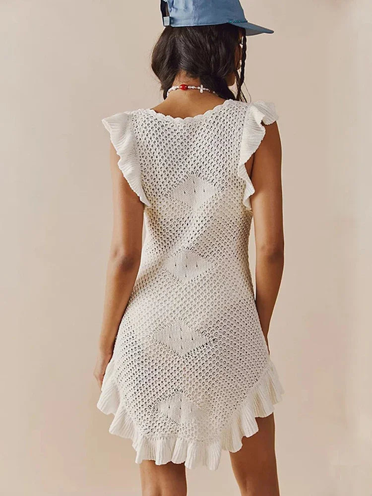 Maribelle Crochet Beach Mini Dress
