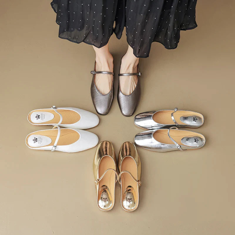 Dahlia Leather Mary Flats