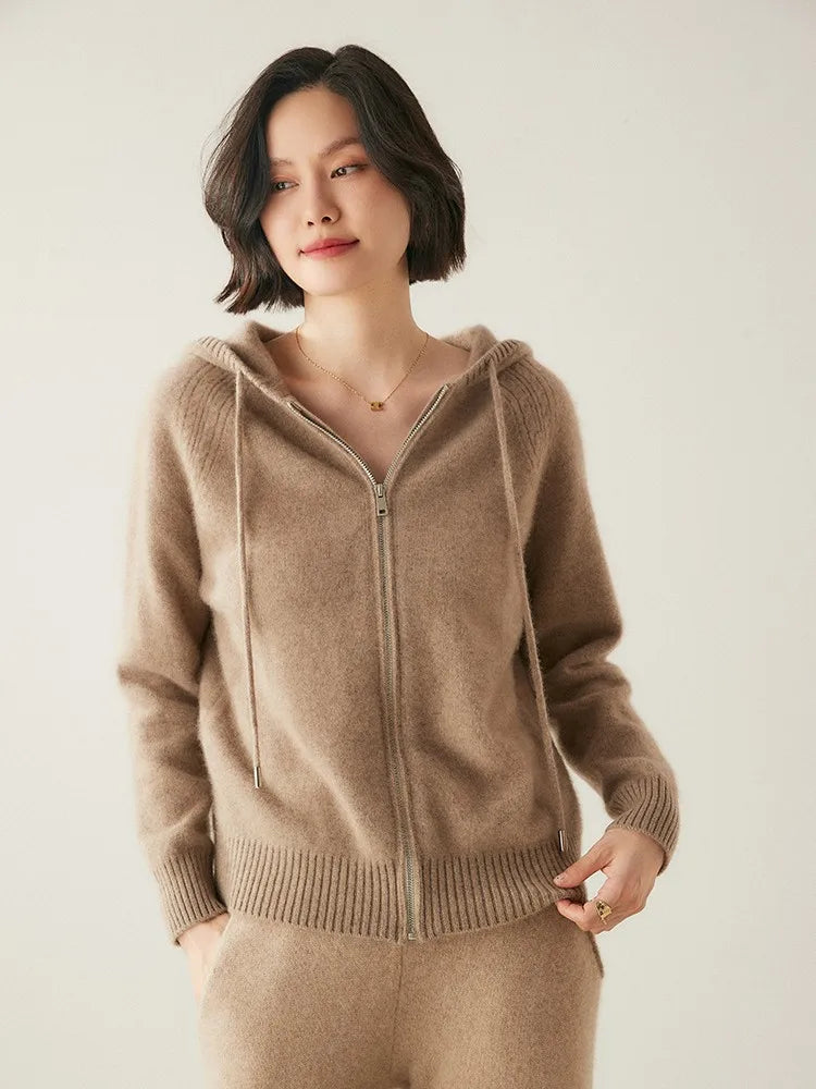 Glädje Classic Cashmere Zipup Hoodie