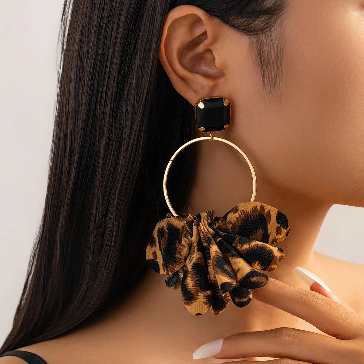 Leopard Pendant Earrings