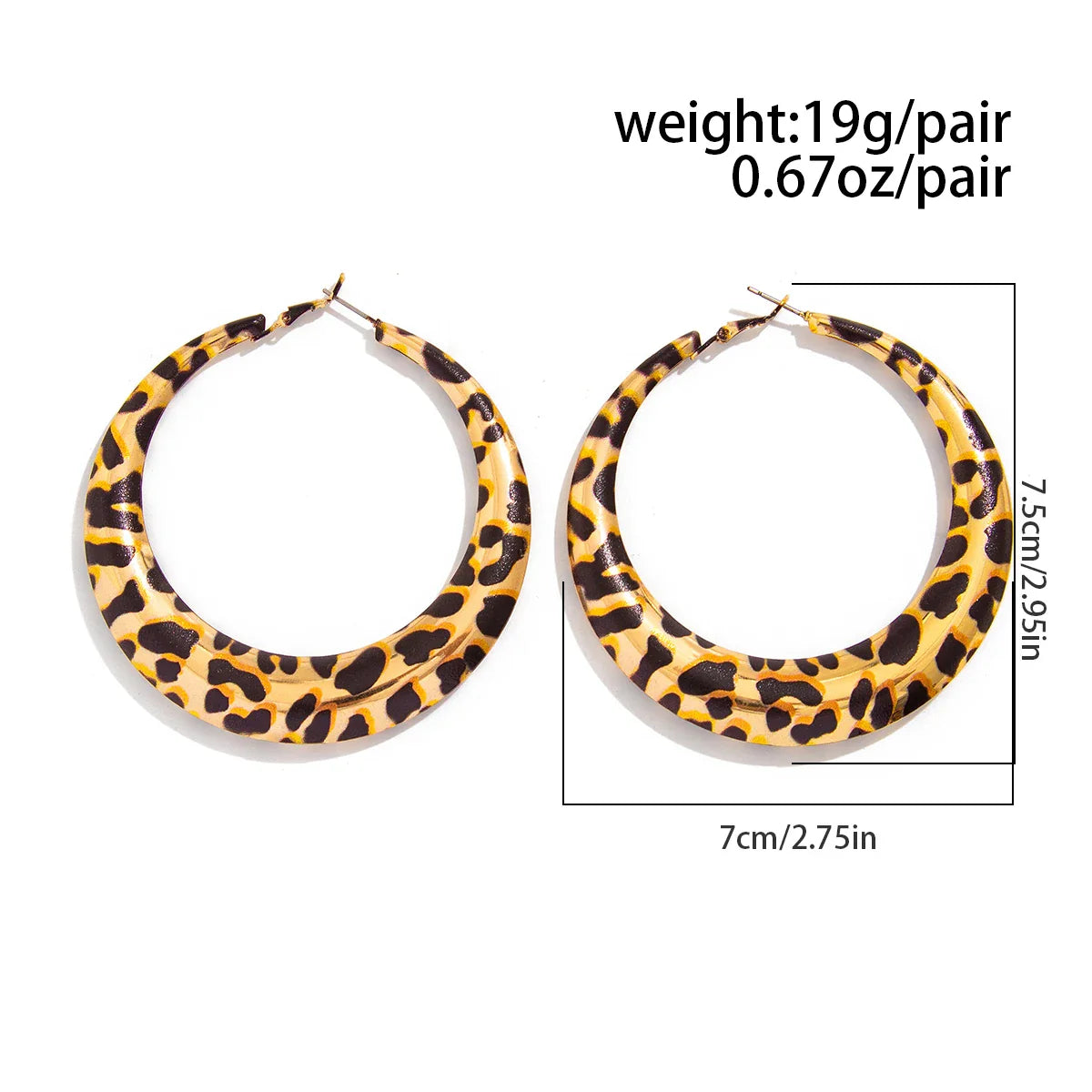 Hollowed Leopard Big Hoop Earrings