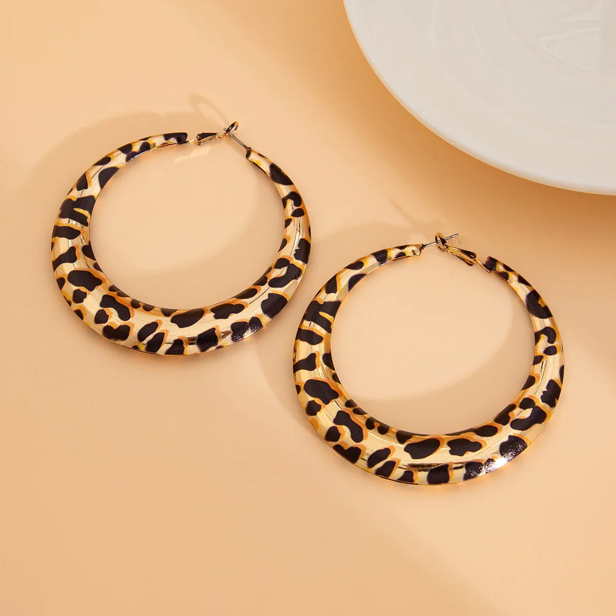 Hollowed Leopard Big Hoop Earrings