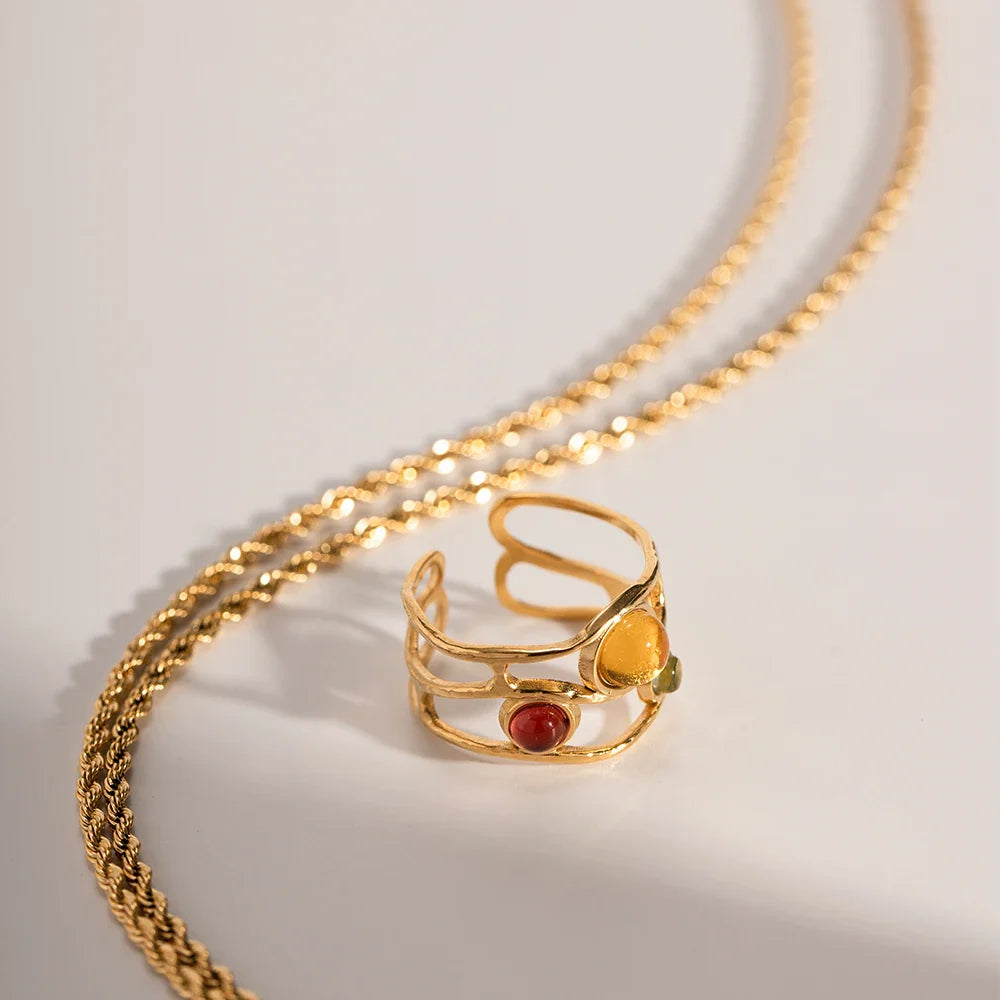 Solari Resin Gem Open Ring