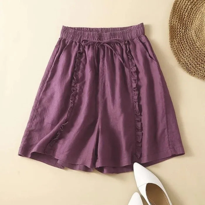 Brynn Linen Ruffle Shorts