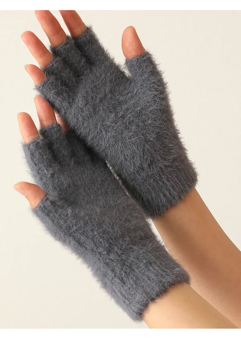 Winter Mink Fingerless gloves
