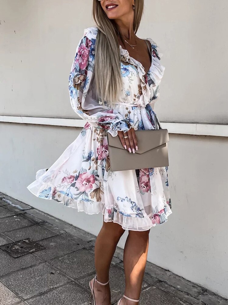Dress with floral pattern