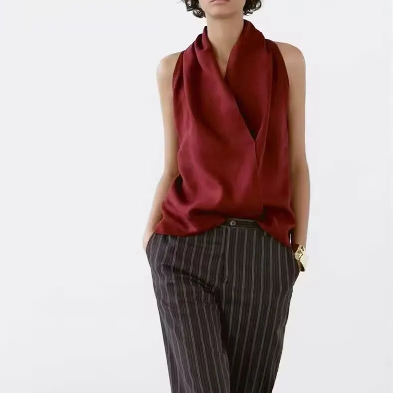 Valienne Drape Linen Vest