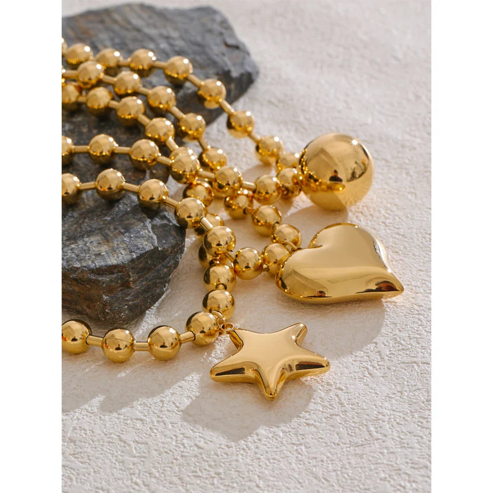 Liré Bold Star Beaded Necklace