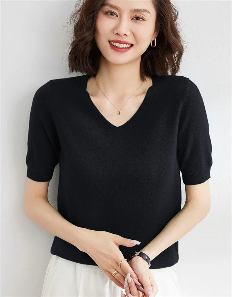 Elysian V-Neck Knit Top
