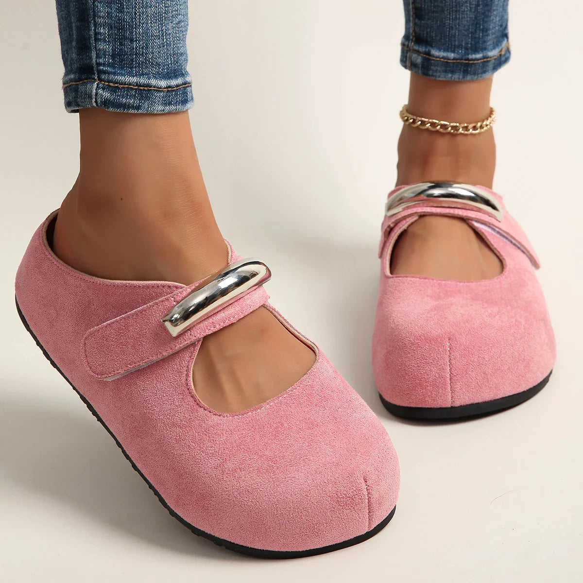 Marlowe Suede Buckle Mules