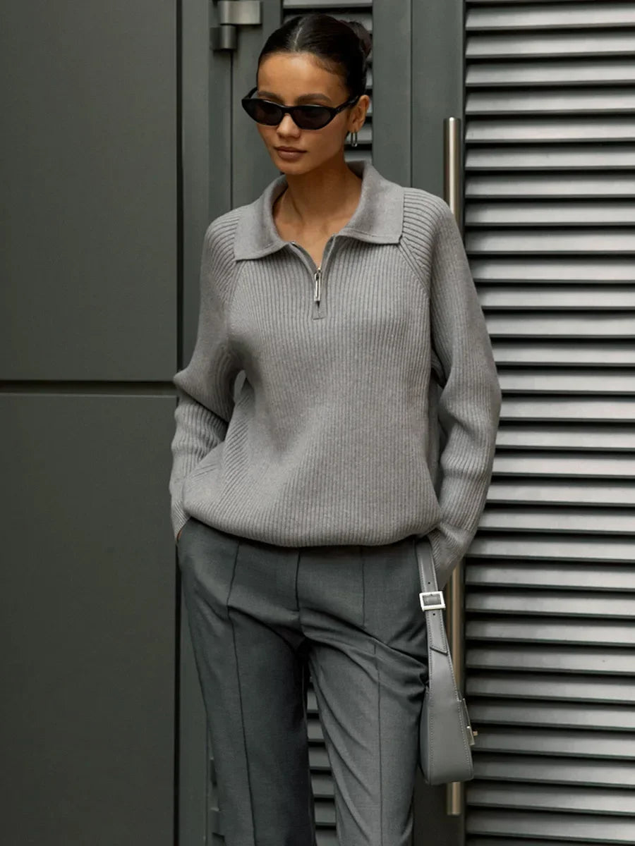 Marceau Ribbed Half-Zip Sweater
