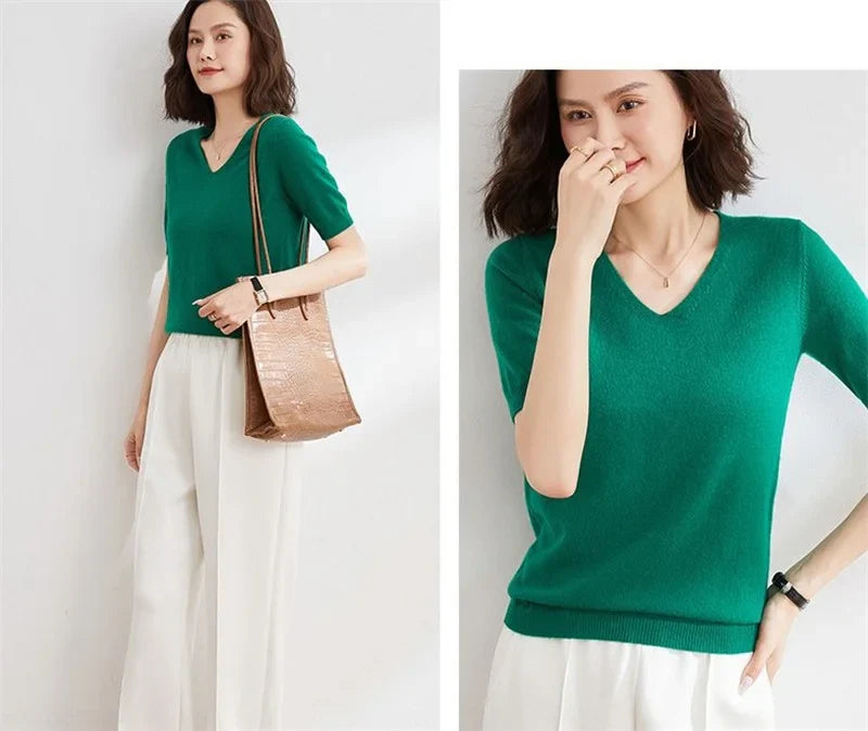 Elysian V-Neck Knit Top
