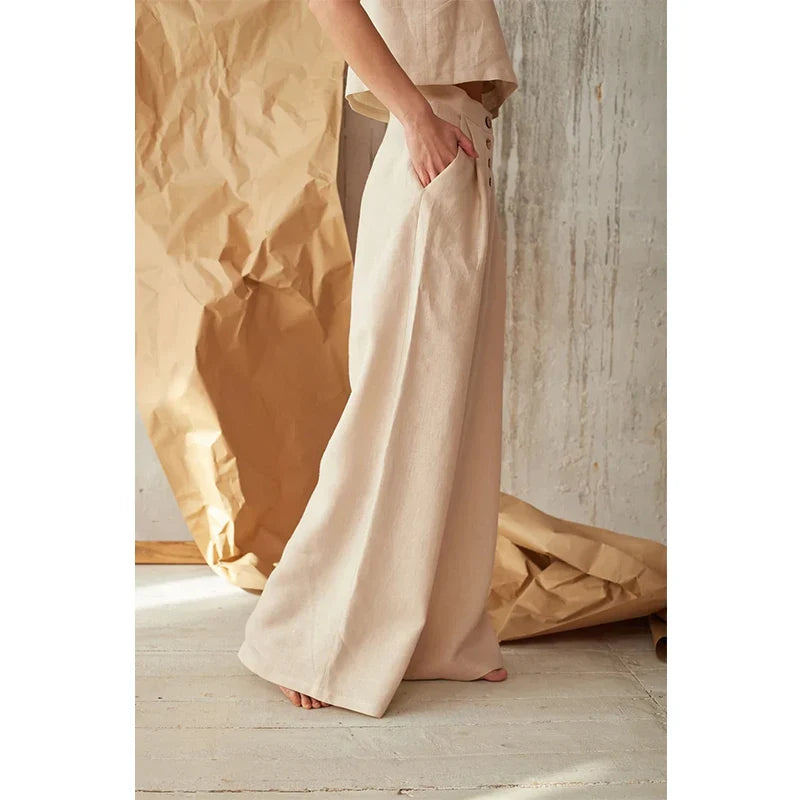 Everly Cotton Wide-Leg Pant