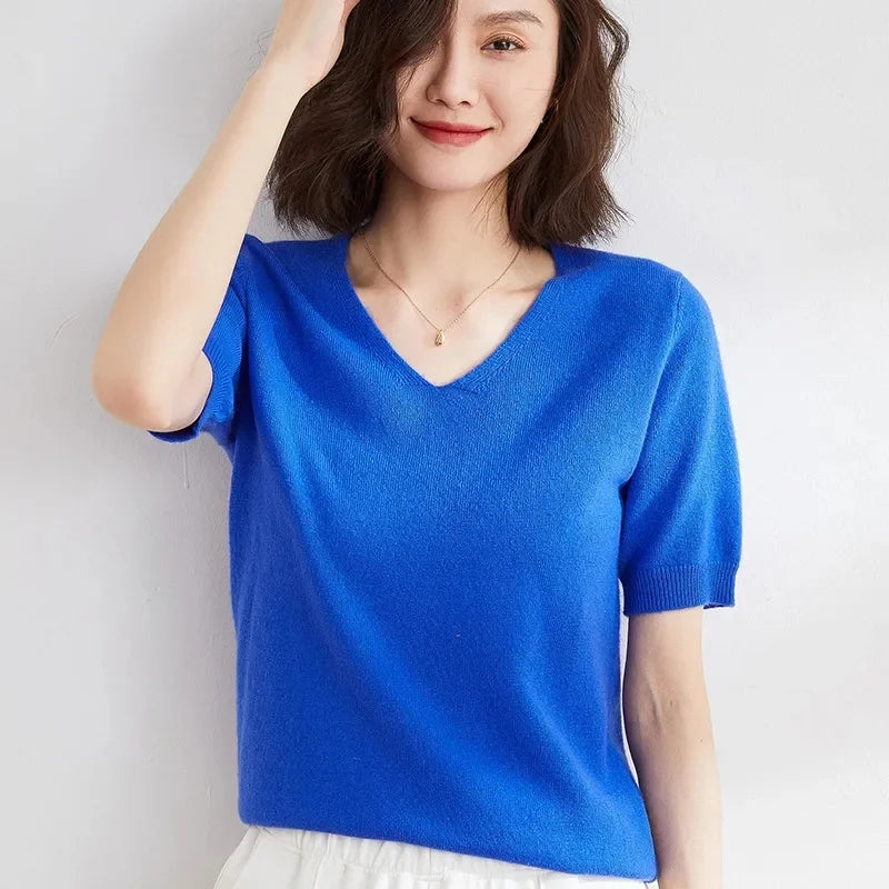 Elysian V-Neck Knit Top