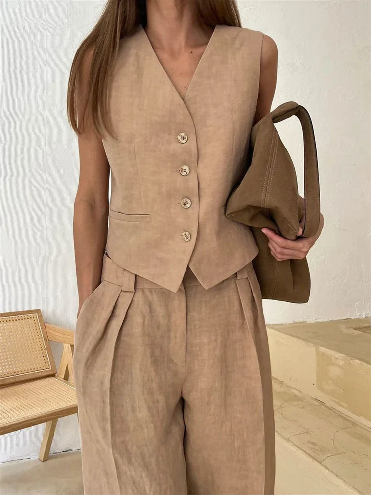 Marlowe Linen 100% Trouser Set