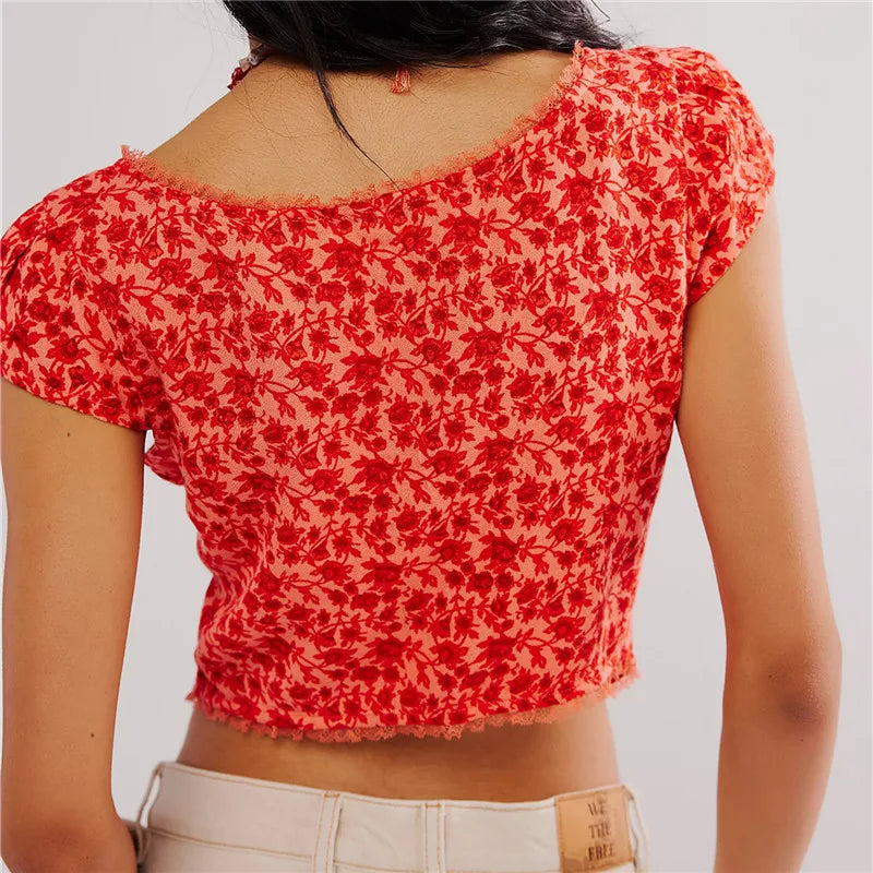 Elowen Floral Ruche Crop