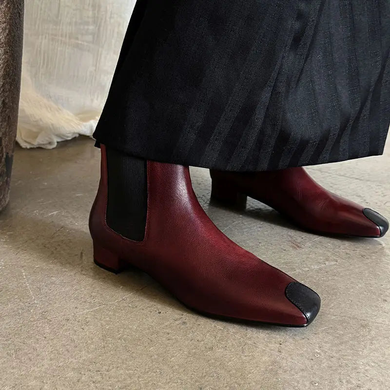 Redmond Square-Toe Leather Boots