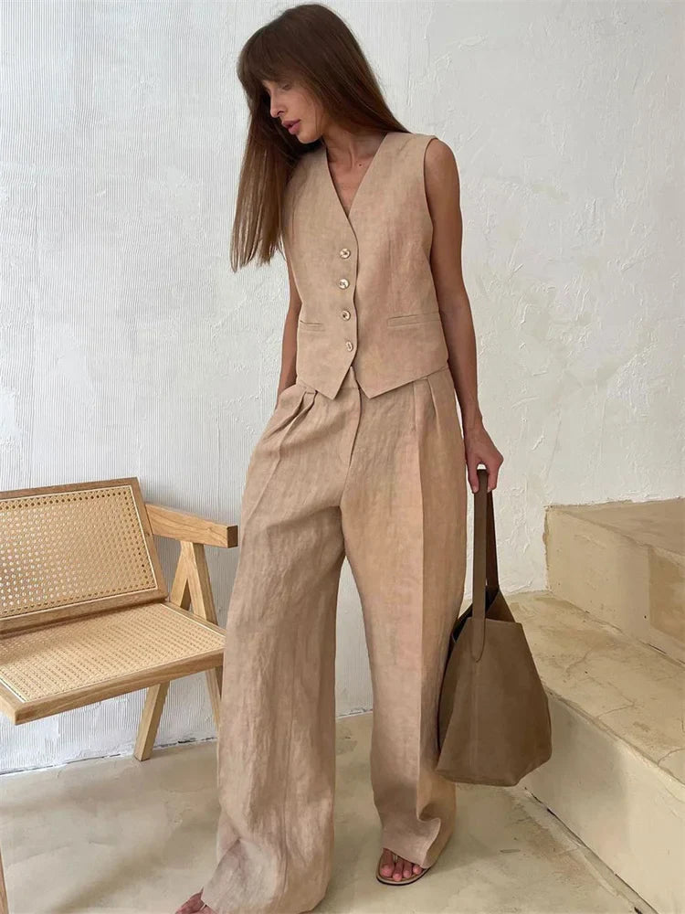 Marlowe Linen 100% Trouser Set