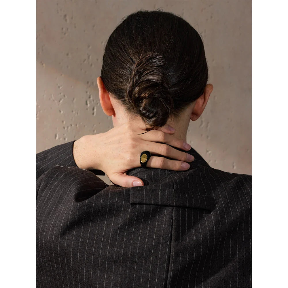 Vanta Core Black Gold Plated Band Ring