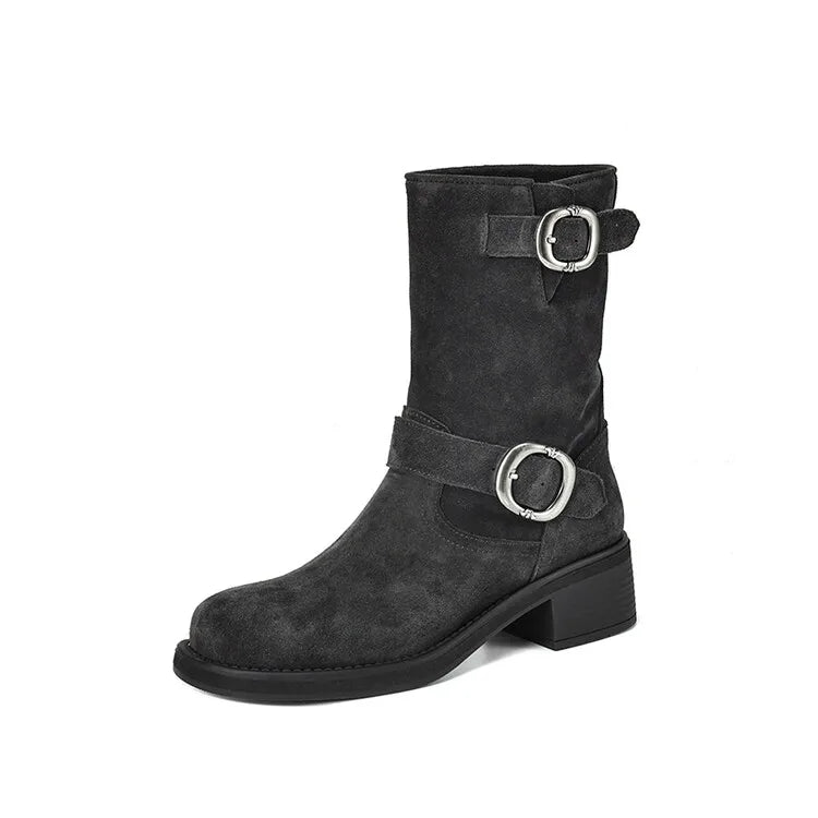 Blackthorn Suede Buckle Boots