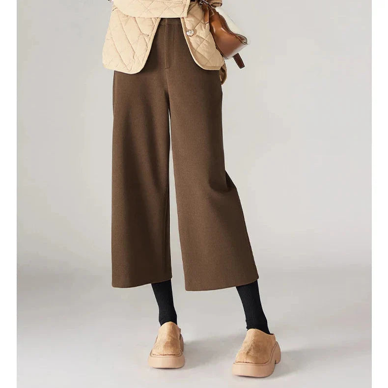 Autumn Woolen Wide Leg Pants