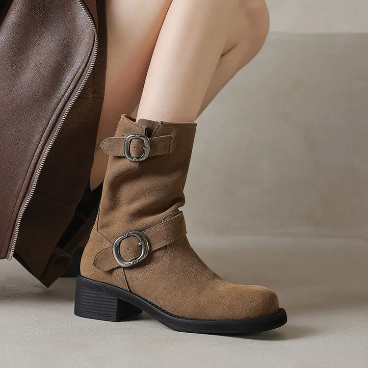 Blackthorn Suede Buckle Boots