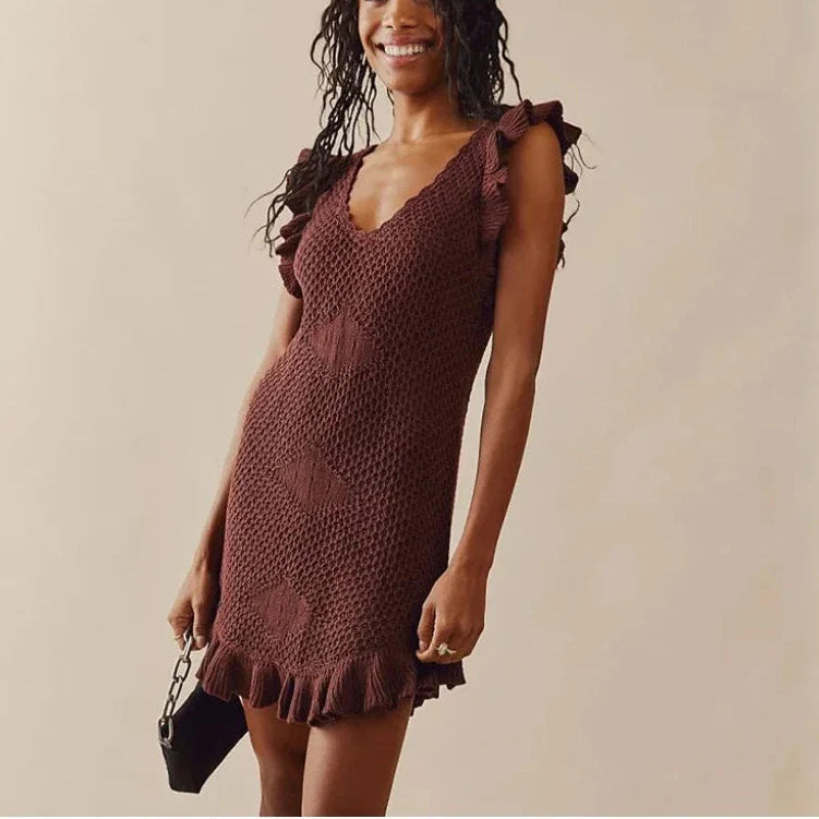 Maribelle Crochet Beach Mini Dress