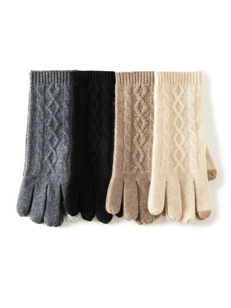 Bow Tied Cashmere Mittens