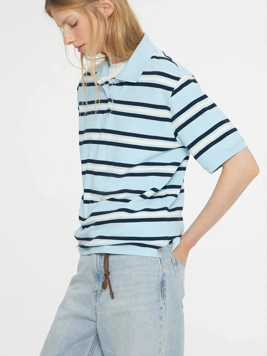 Noelle Stripe Polo Tee
