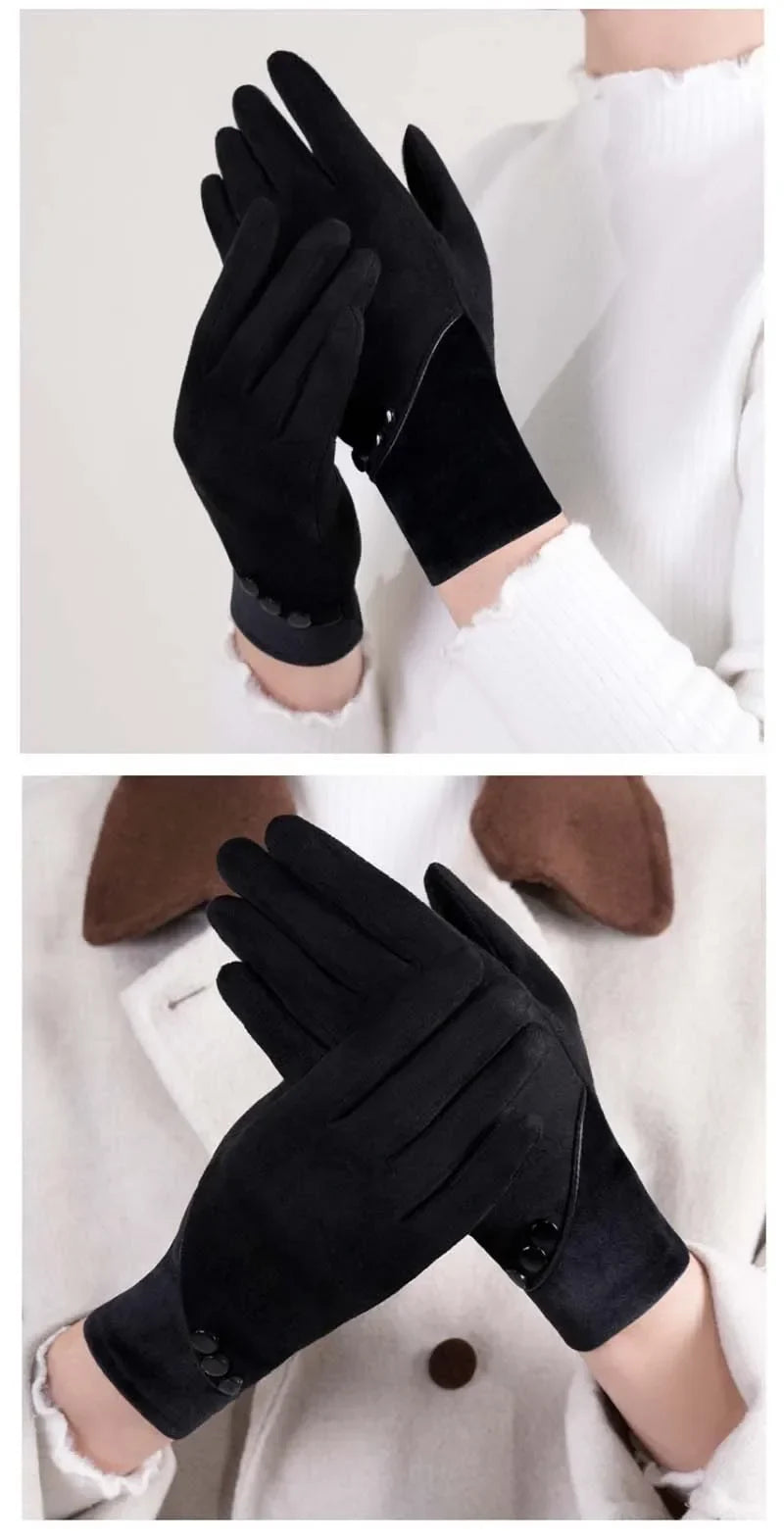Midnight Paris Charm Suedes Gloves