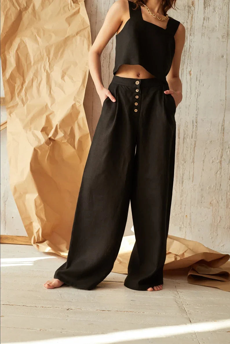 Everly Cotton Wide-Leg Pant