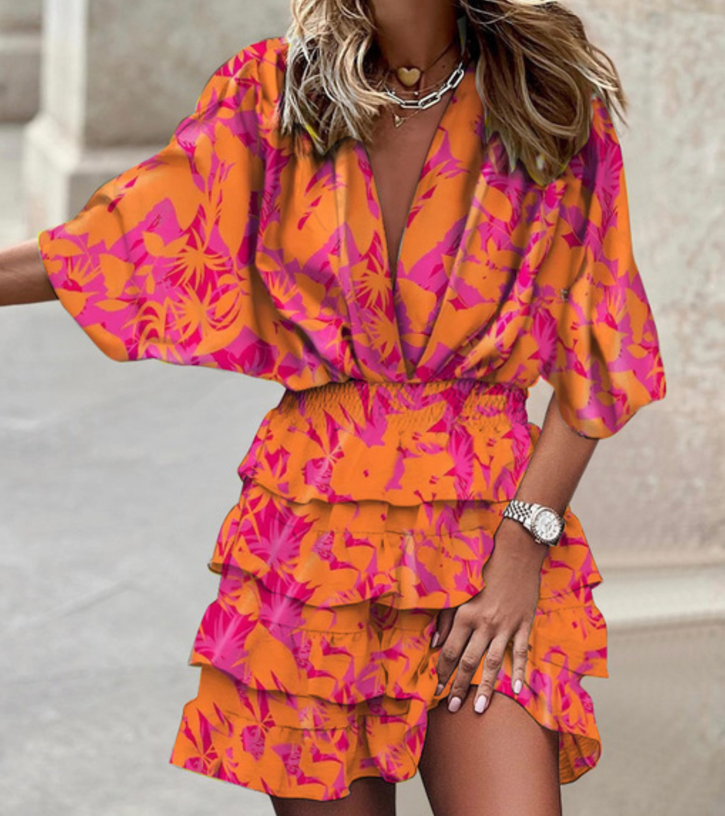 Daisy - Cheerful, colorful, patterned summer midi dress