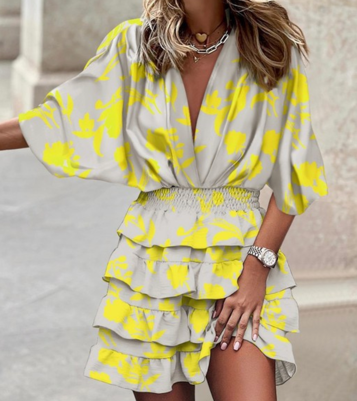 Daisy - Cheerful, colorful, patterned summer midi dress