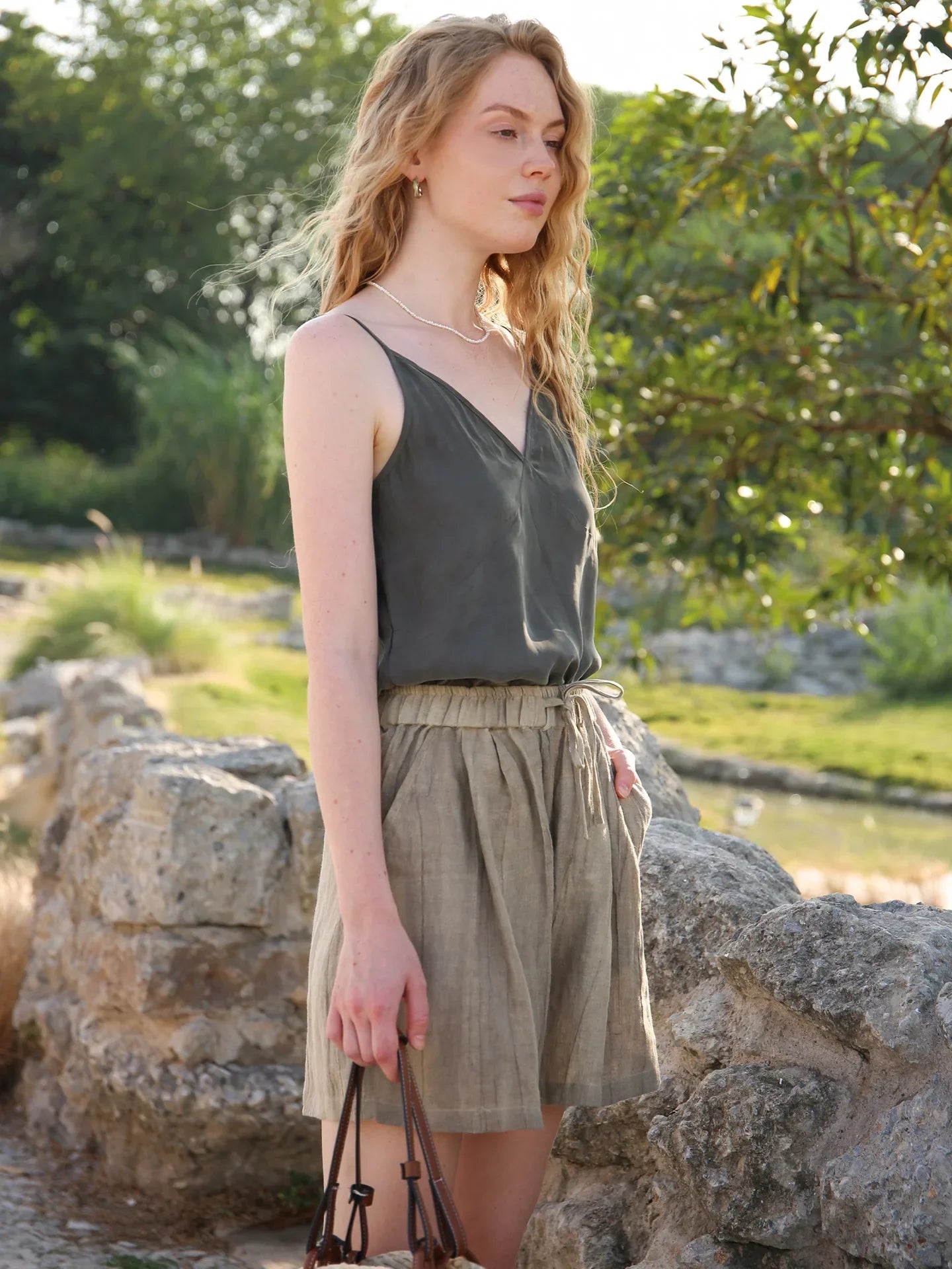 Olivia 100% Linen Summer Shorts