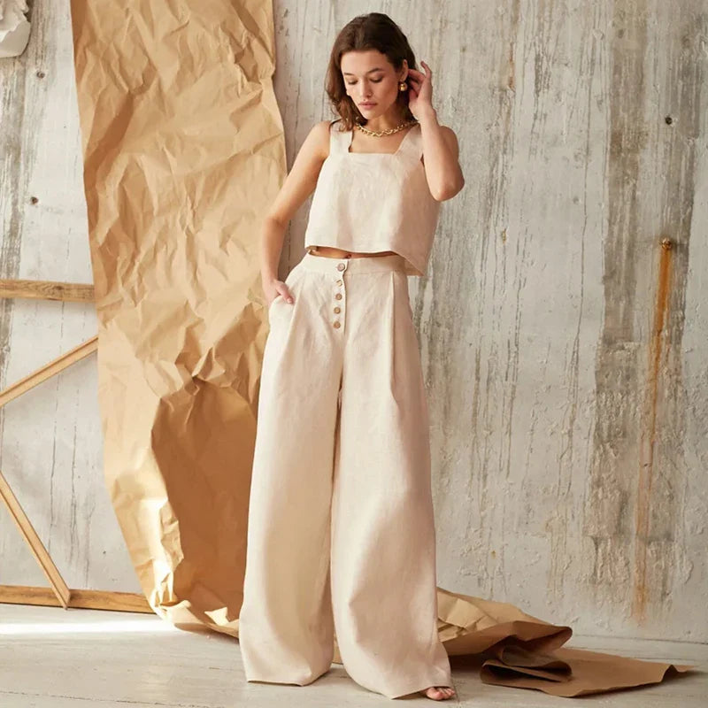 Everly Cotton Wide-Leg Pant