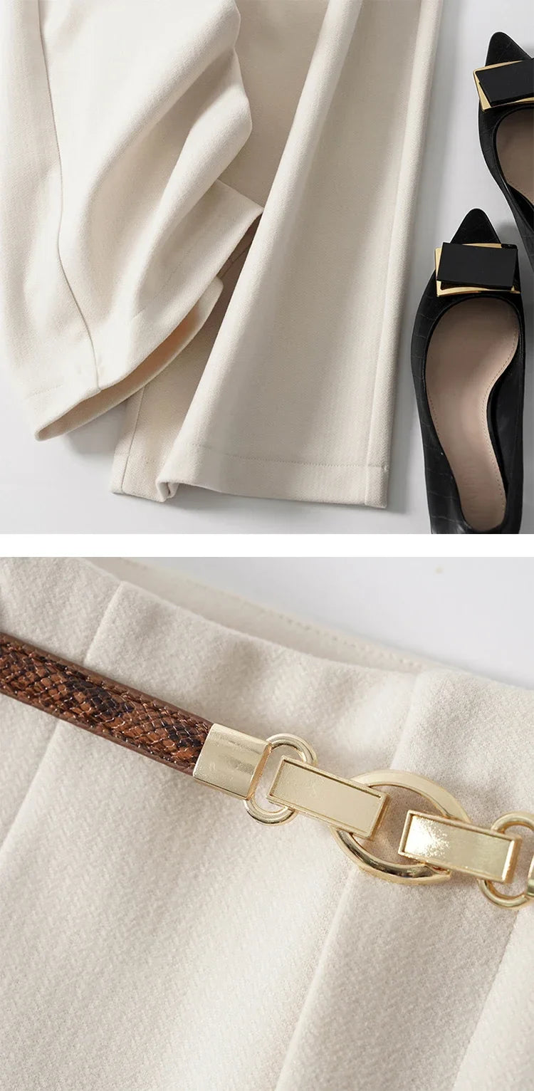 Milano Wide Leg Wool Trousers