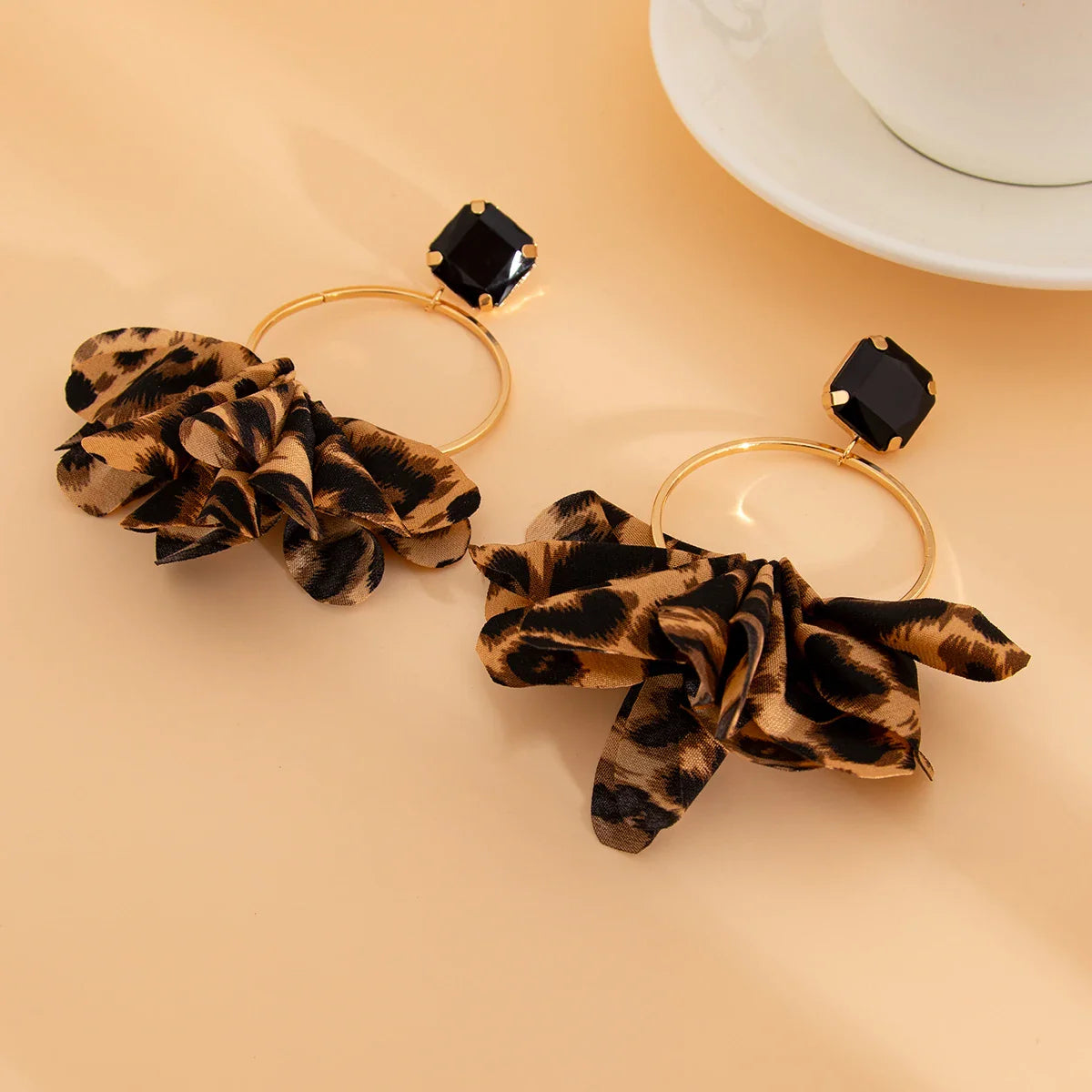 Leopard Pendant Earrings