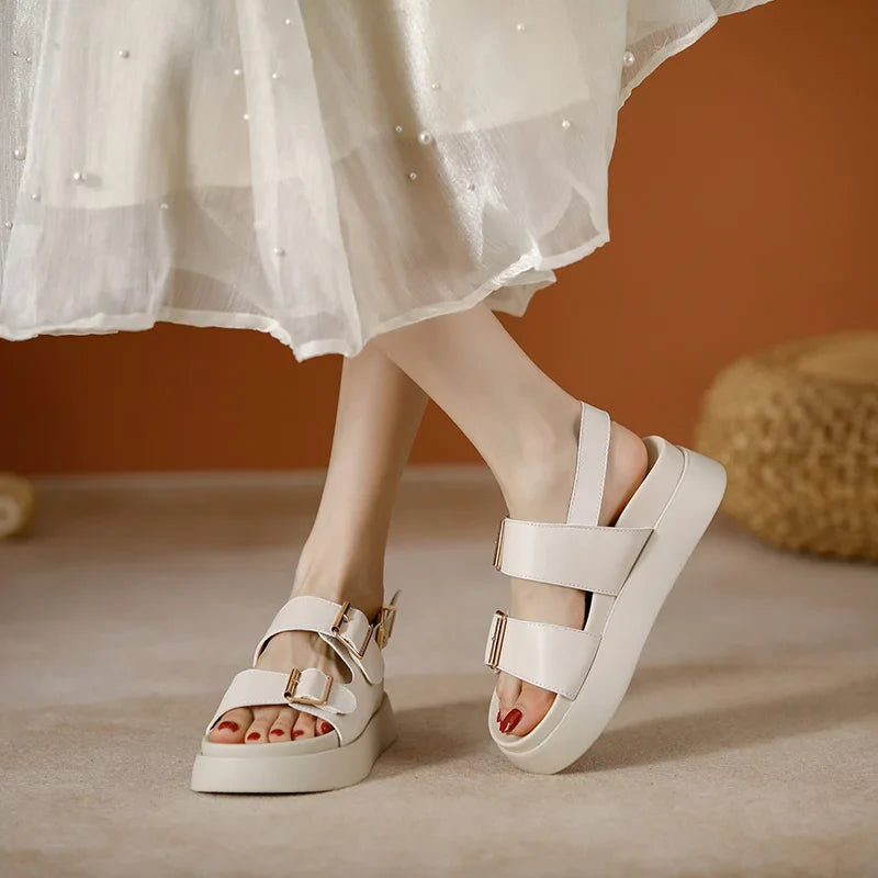 Italian Leather Platform Sandal