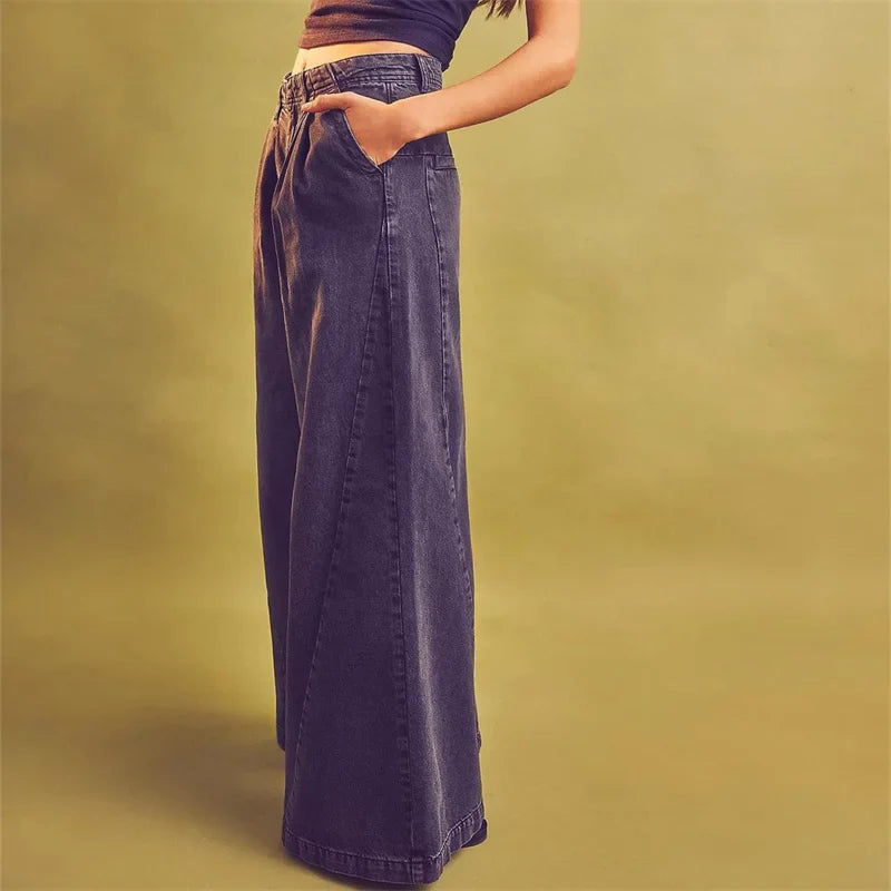 Rovina Pleated Wide-Leg Jeans