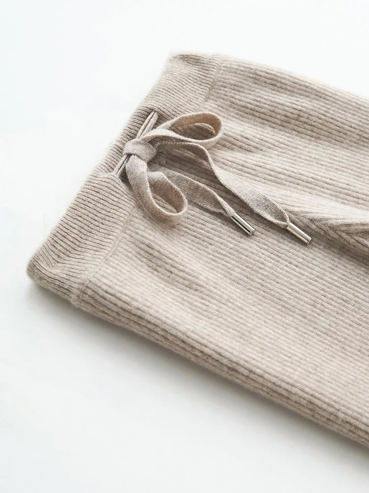 Wool Knitted Wide Leg Pants
