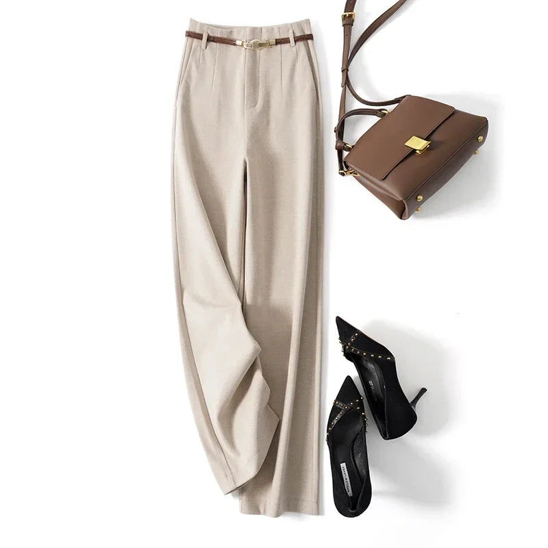 Milano Wide Leg Wool Trousers