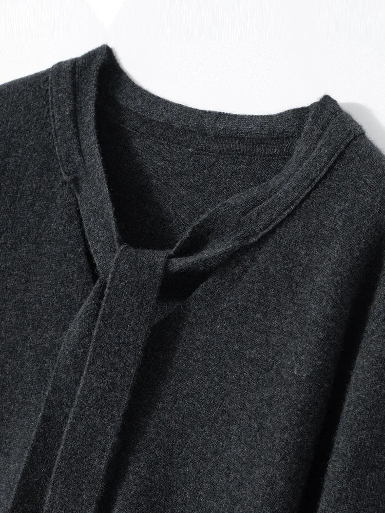 Selene Scarf-Collar Cashmere Pullover
