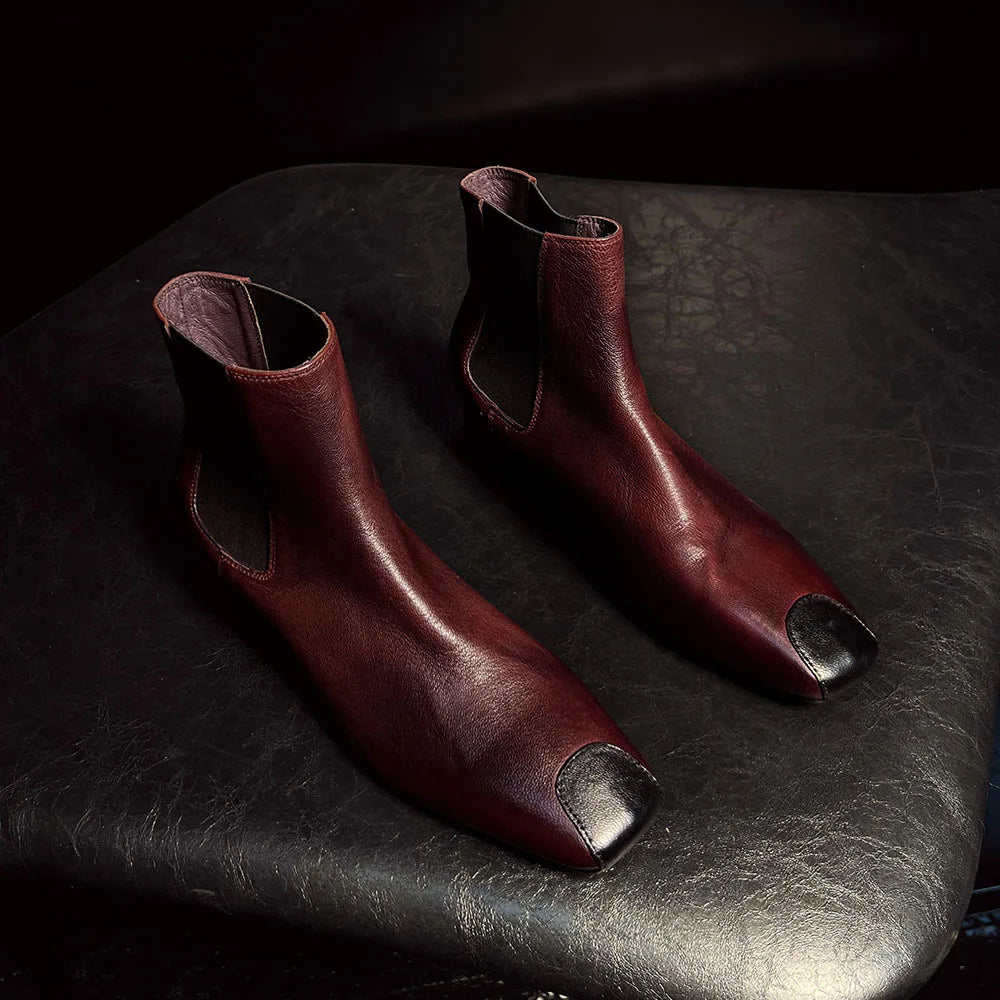 Redmond Square-Toe Leather Boots