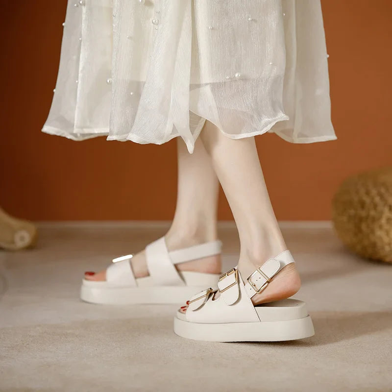 Italian Leather Platform Sandal