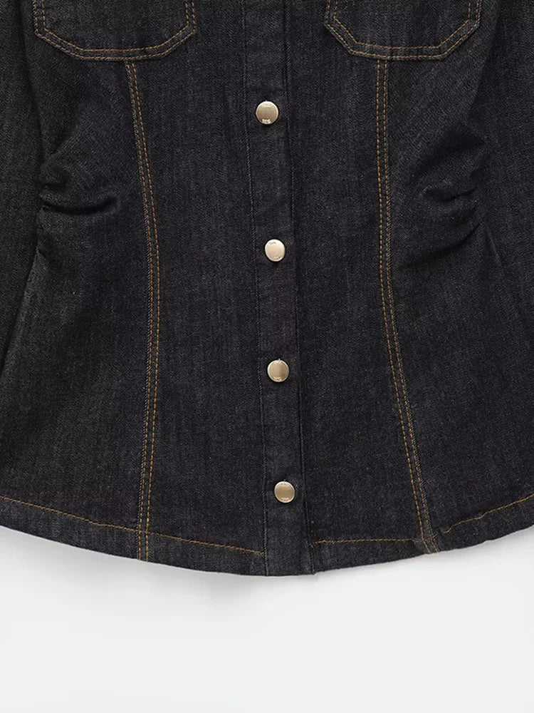 Marenza Button Denim Set