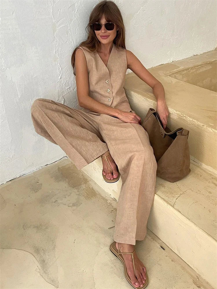 Marlowe Linen 100% Trouser Set