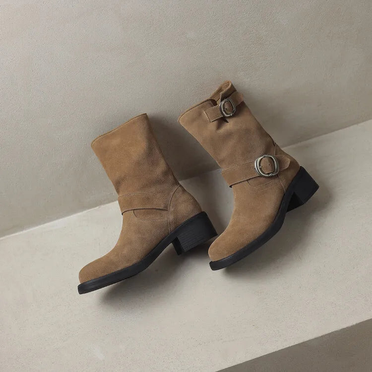 Blackthorn Suede Buckle Boots