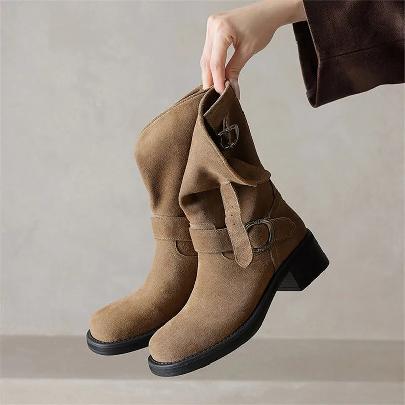Blackthorn Suede Buckle Boots