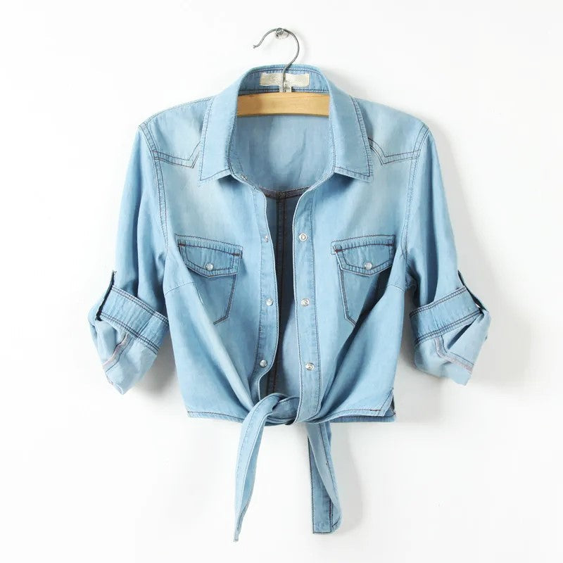 Cool Summer Denim Crop-Top
